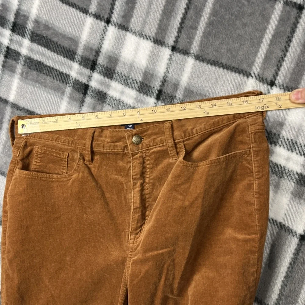 J. Crew Corduroy Straight Leg Pants Womens Size 32 5 Pocket Brown Gold BT006